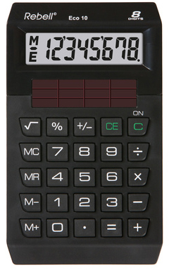 Rebell Calculatrice ECO 10, 8 chiffres, noir