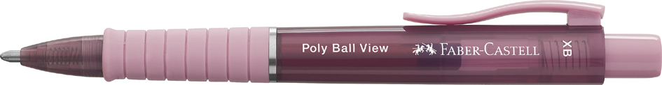 Stylo à bille rétractable POLY BALL VIEW, rose
