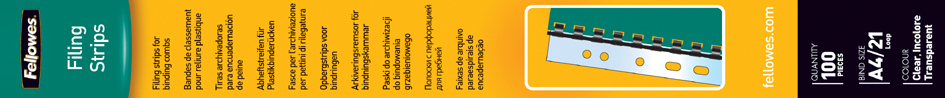 Fellowes bandes de classement pour reliure, transparent
