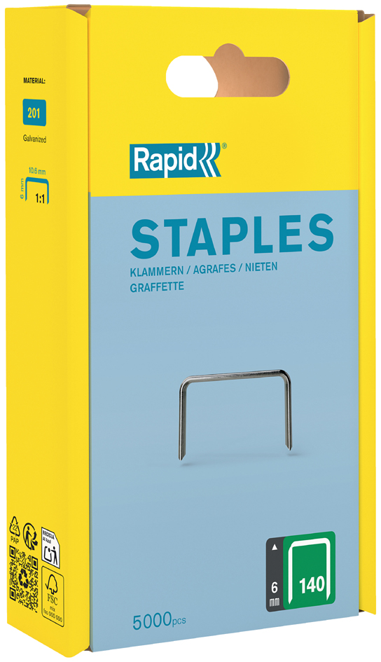 Rapid Agrafe fil plat no. 140, 6 mm, grand paquet