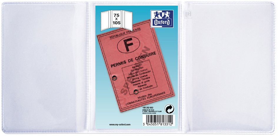 Etui de protection, 3 volets, ouvert, 75 x 105 mm