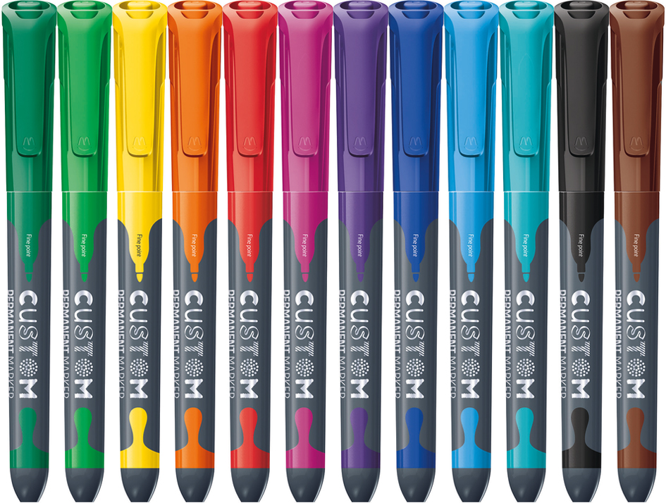 Marqueur permanent CUSTOM, couleurs