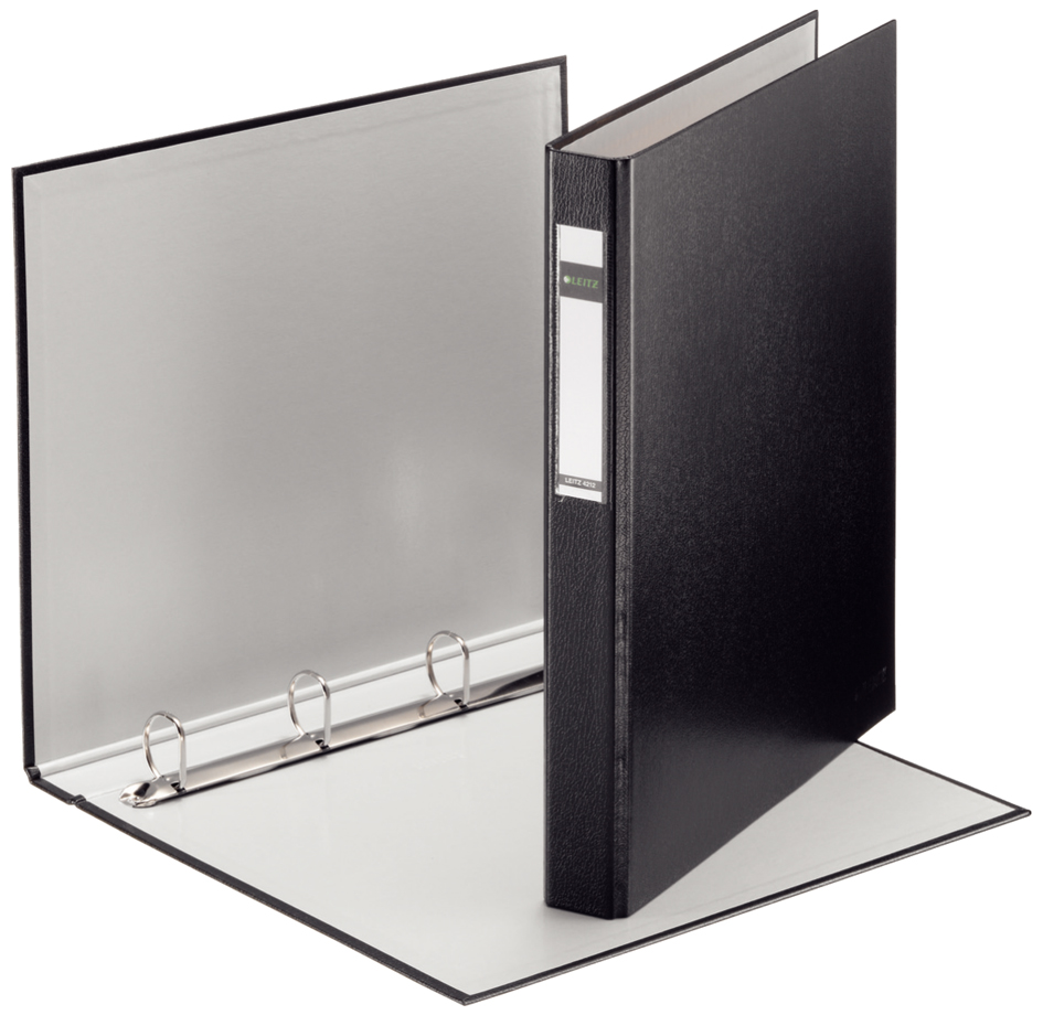 LEITZ Classeur à anneaux Standard, A4+, noir, mécanisme à 4