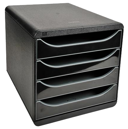 EXACOMPTA Module de classement BIG-BOX, 4 tiroirs, noir