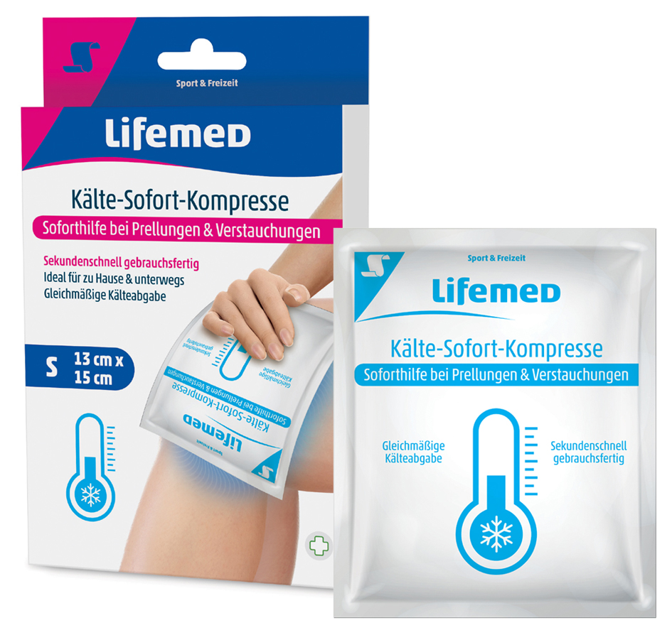 Lifemed Compresse de froid instantané, 150 x 130 mm, blanc
