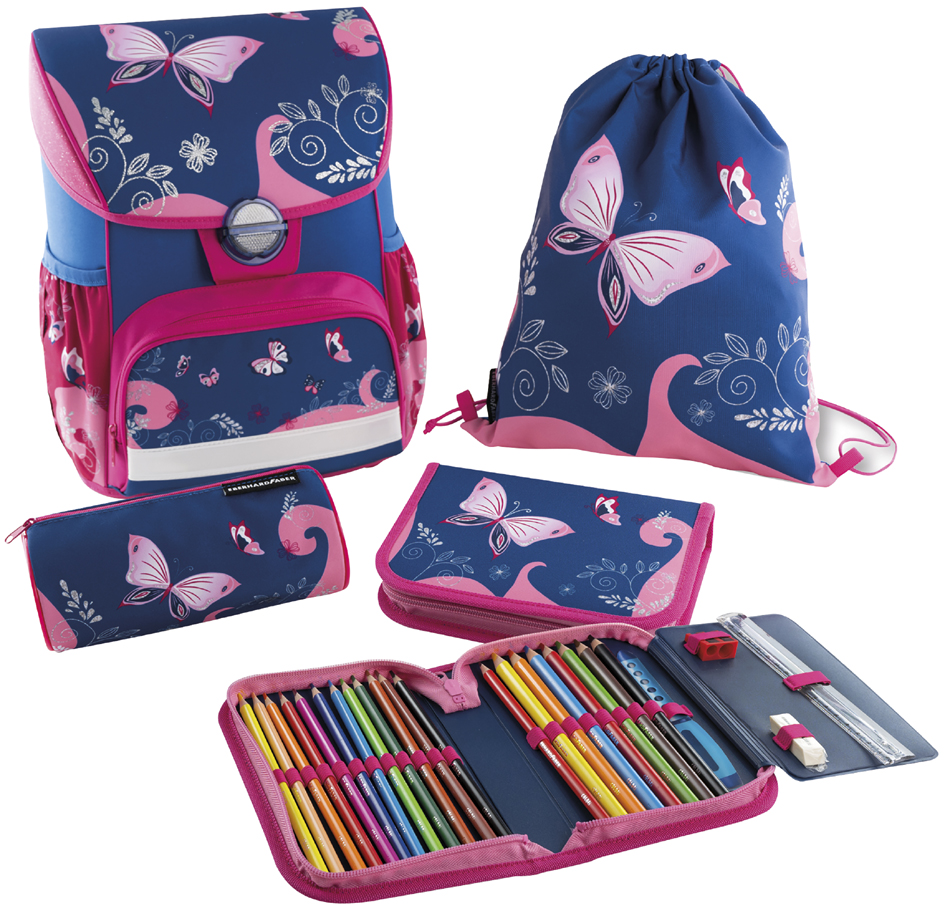 EBERHARD FABER Kit cartable EFAlino Papillon, 4 pièces