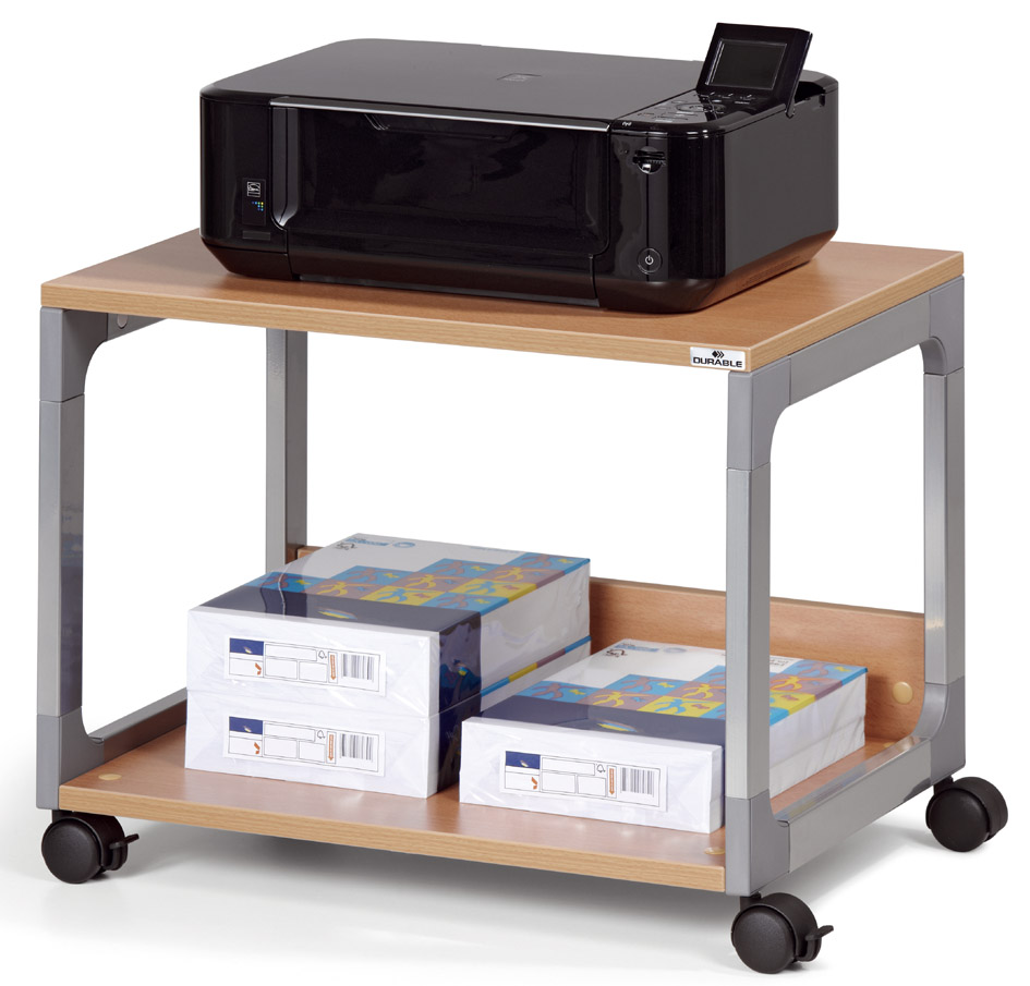 Chariot de bureau SYSTEM, argent métallisé/hêtre, utilisation