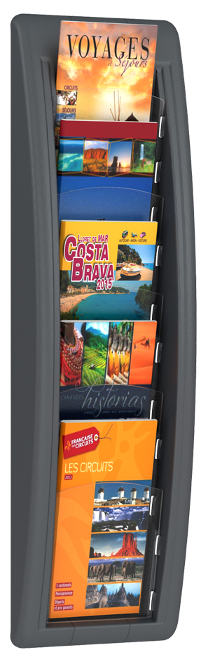 PAPERFLOW Porte-brochures mural Quick fit, 1/3 A4, anth
