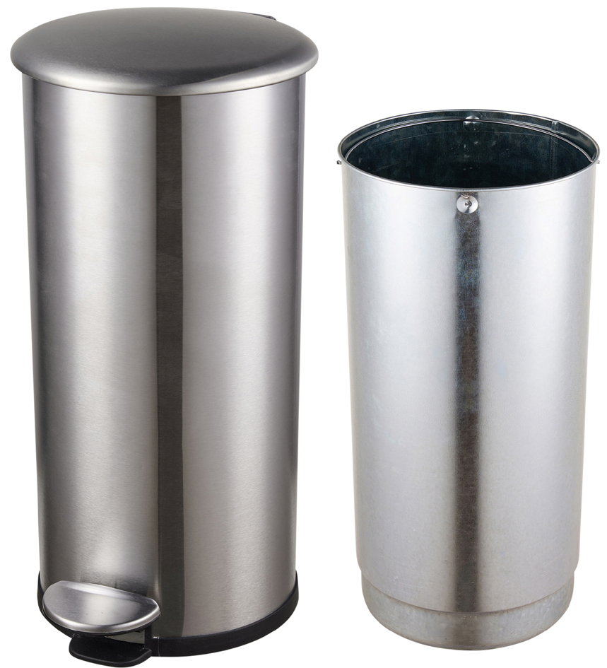 helit Poubelle à pédale 'the zinc', 12 litres, argent