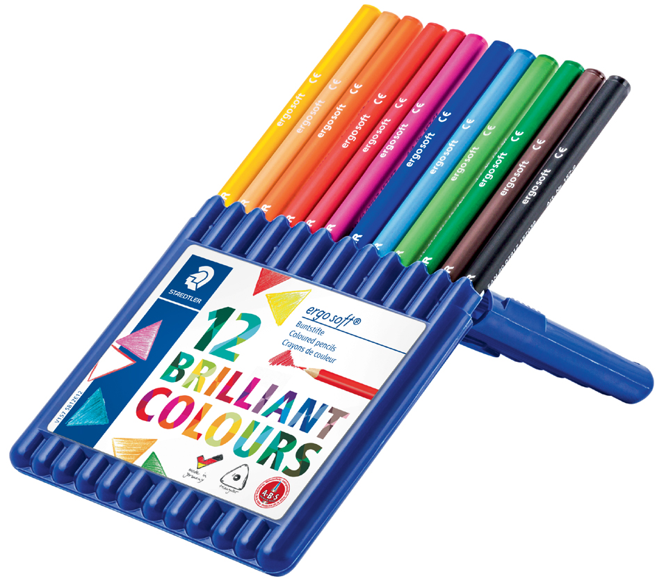STAEDTLER Crayon de couleur ergosoft triangulaire,étui de 12