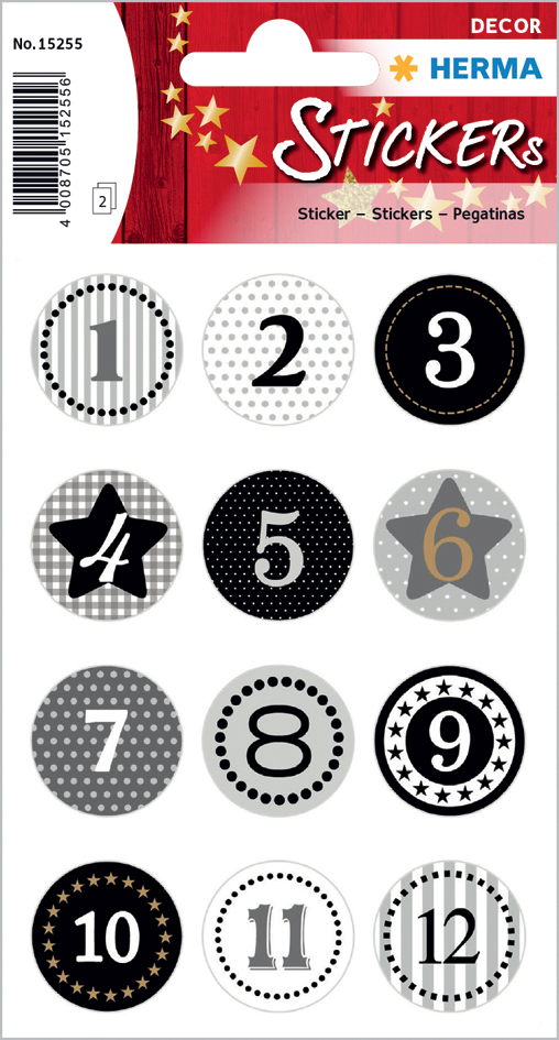 HERMA Autocollants de Noël DECOR 'Calendrier de l'Avent'