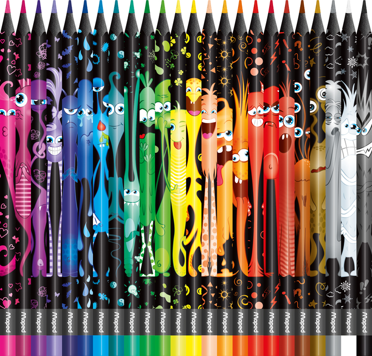 Crayon de couleur triangulaire COLOR'PEPS MONSTER, 24 couleurs