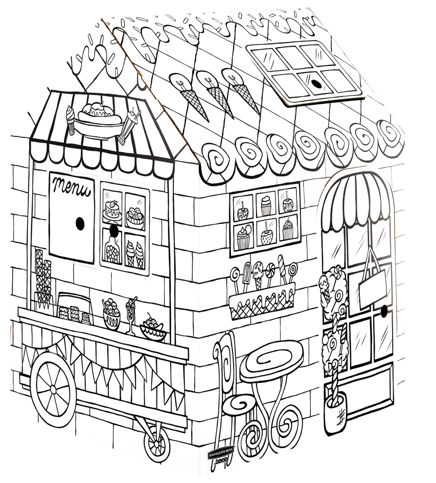 Fellowes Maison de jeu Candy Shop/Restaurant, carton ondulé