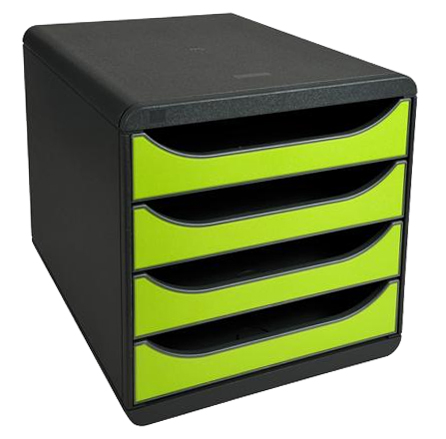 EXACOMPTA Module de classement BIG-BOX, 4 tiroirs, vert anis