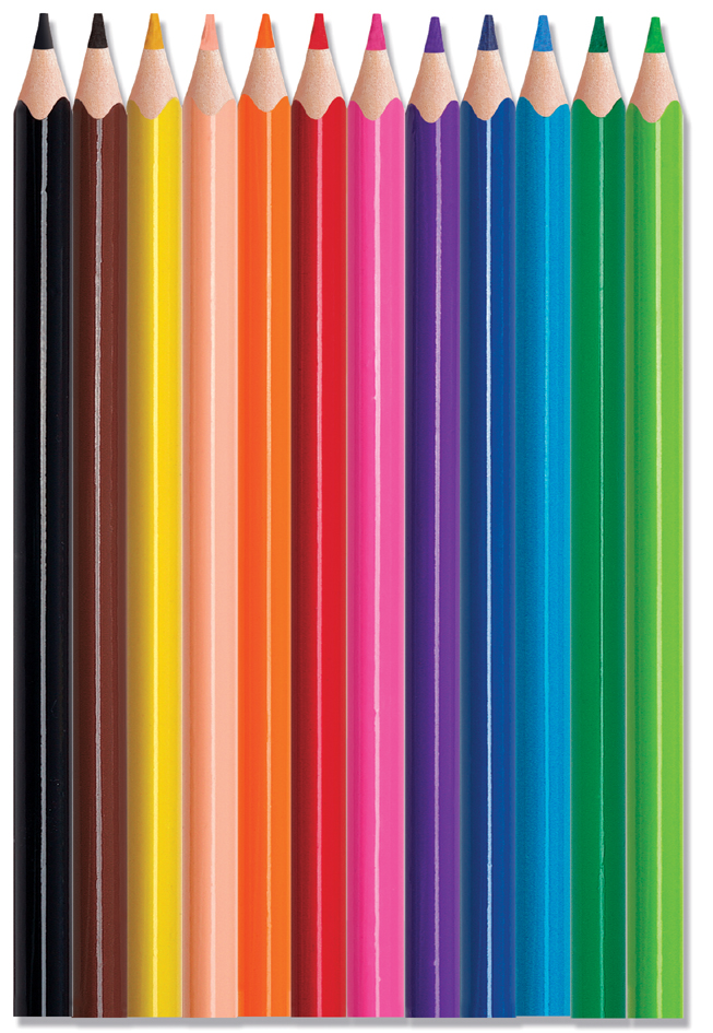 Crayon de couleur triangulaire JUMBO COLOR'PEPS STRONG, couleurs