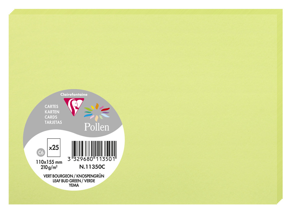 Pollen by Clairefontaine Carte C6, vert bourgeon