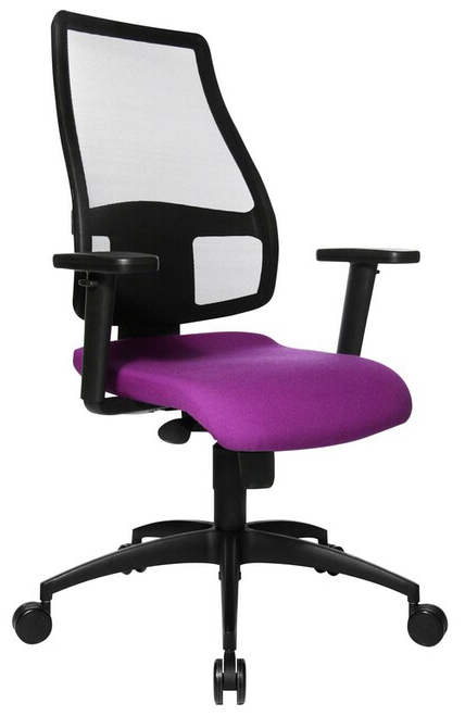 Fauteuil de bureau "Synchro Net", violet avec un accoudoir optionnel type H1