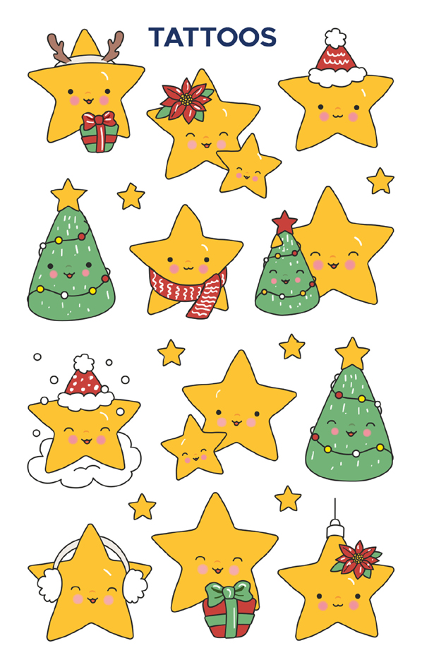 ZDesign KIDS Tatouages de Noël 'Étoiles'