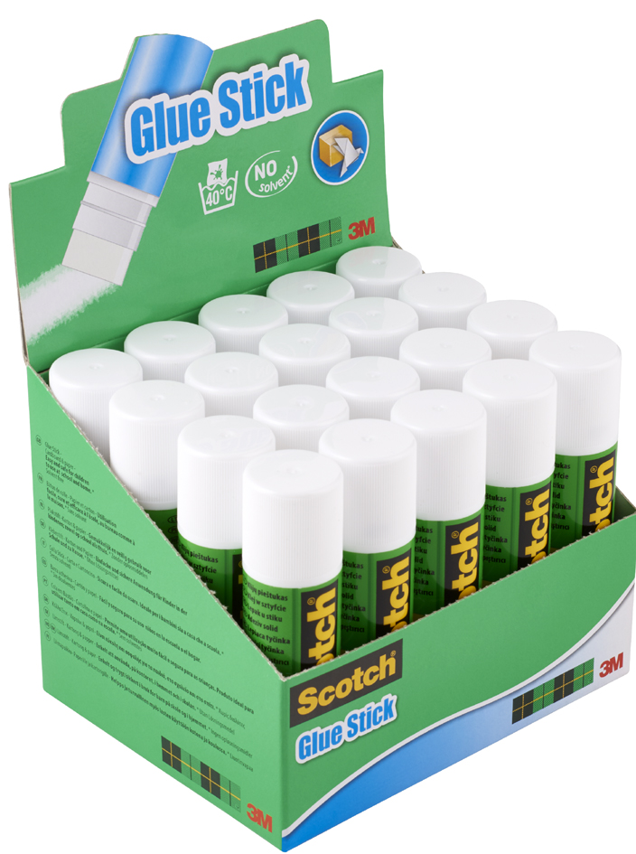 3M Scotch Bâton de colle standard, 21 g, présentoir