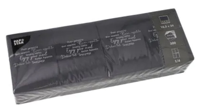Serviette pour snack "DAILY Collection", noir