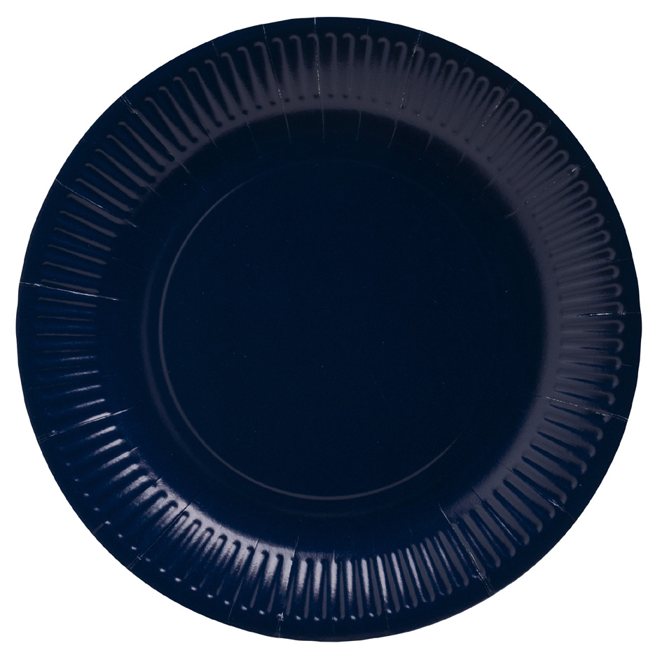 PROnappe Assiette en carton, rond, 230 mm, bleu marine