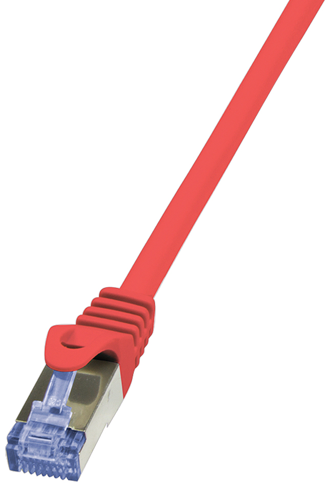 LogiLink Câble Patch, Cat. 6A, S/FTP, 0,25 m, rouge