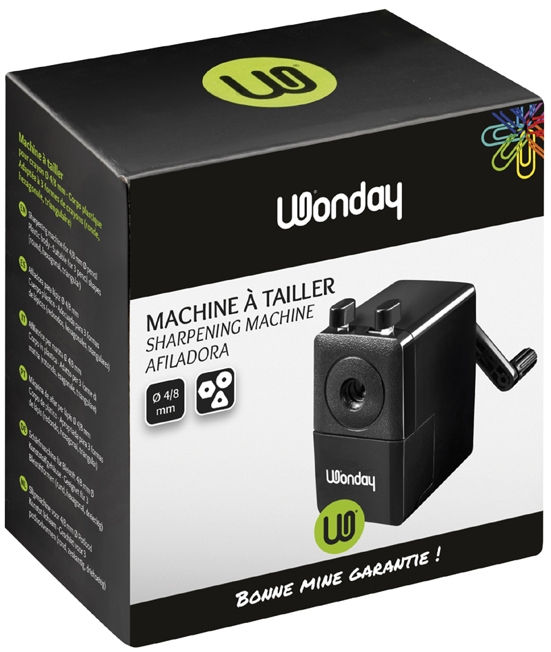 Machine à tailler, noir, emballage