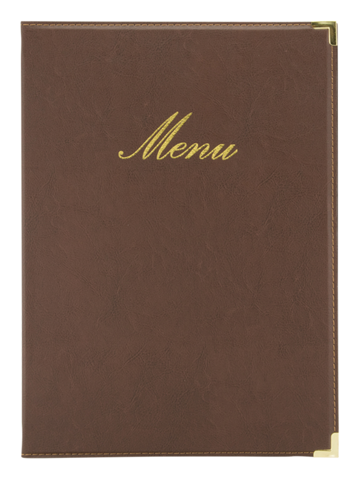 Securit Protège-menus CLASSIC, A5, aspect cuir, brun