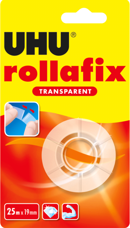 Accessoires: ruban adhésif rollafix transparent, 19 mm x 25 m