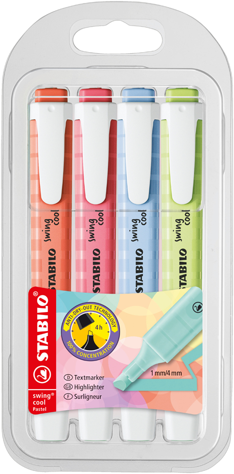 Surligneur swing® cool Pastel Edition, étui de 4 (55500486)