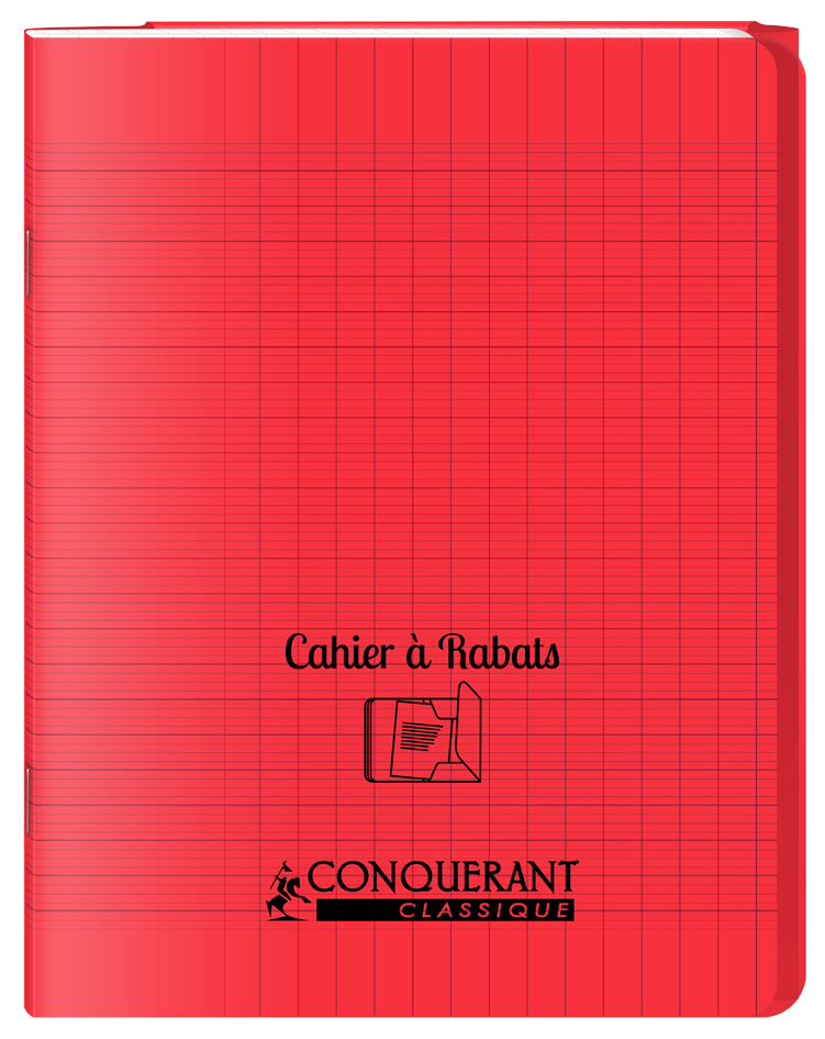 Cahier à rabat, couverture Polypro, rouge