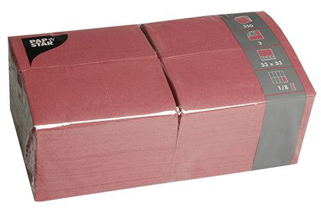 PAPSTAR Serviettes bistrot, 330 x 330 mm, bordeaux