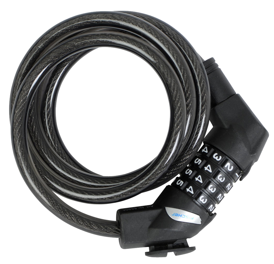 FISCHER Câble antivol pour vélo, longueur : 1.200 mm, noir