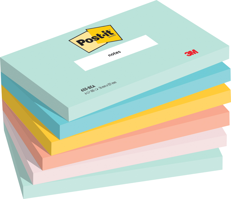 Post-it Bloc-note adhésif notes, 127 x 76 mm, Beachside