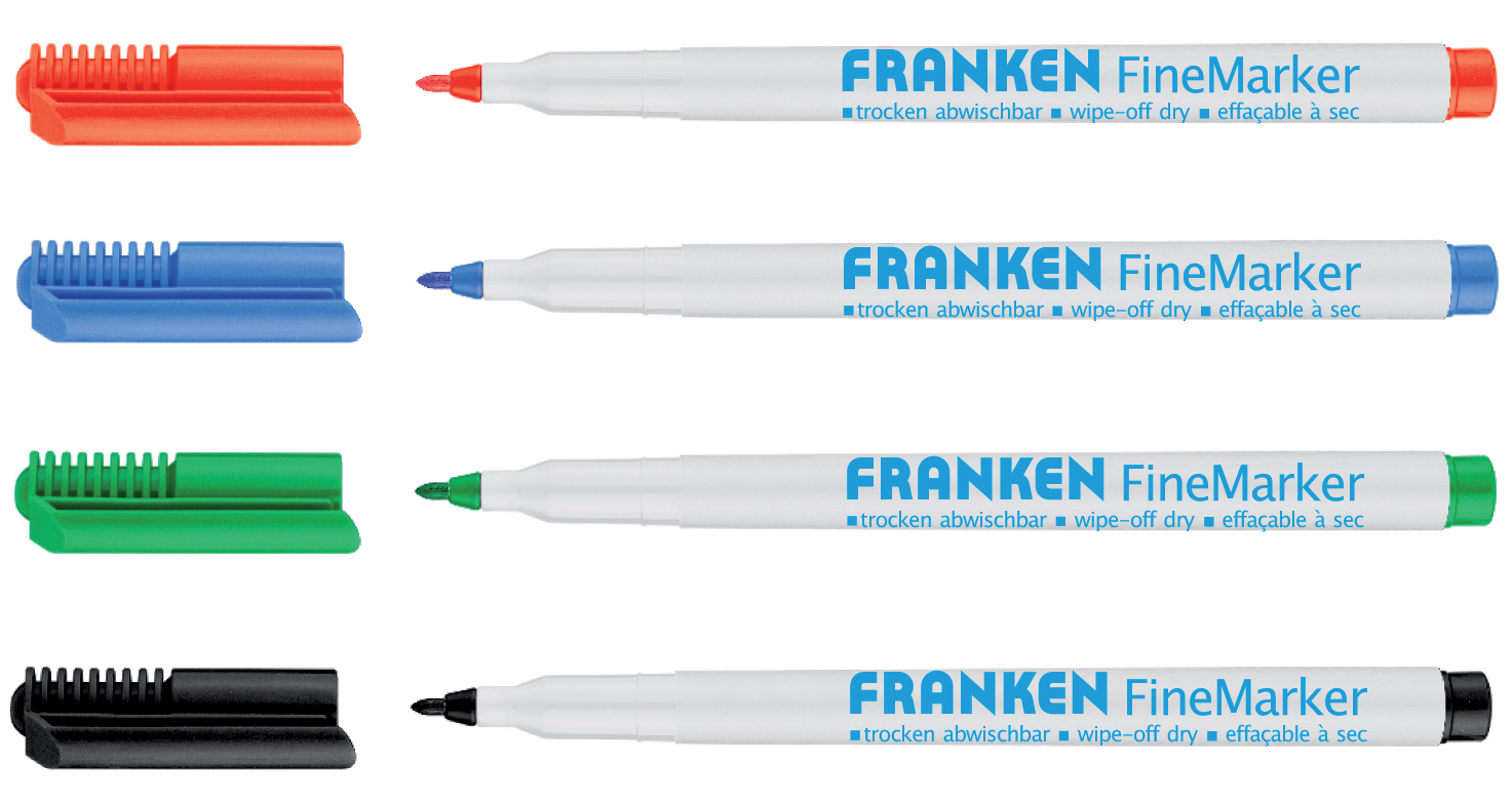 FRANKEN Marqueur pour tableau blanc FineMarker, étui de 4