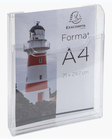 EXACOMPTA Distributeur de prospectus, A4 portrait, cristal