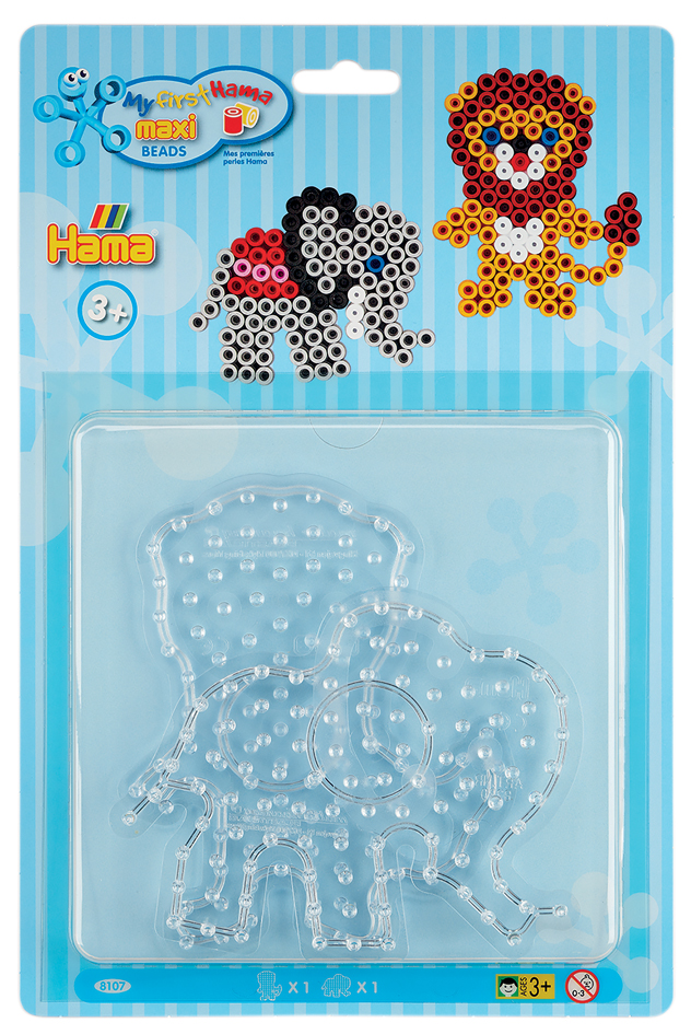 Hama Plaques pour perles à repasser 'Lion, petit éléphant'