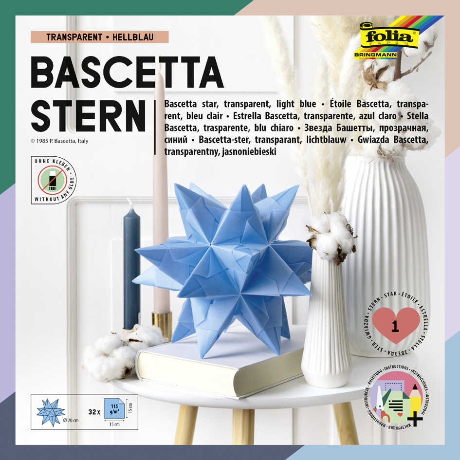 folia Feuilles pliables étoile Bascetta, 150 x 150 mm, bleu