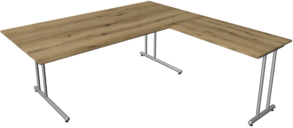 Visuel de référence: bureau avec extension "Start Up", chêne