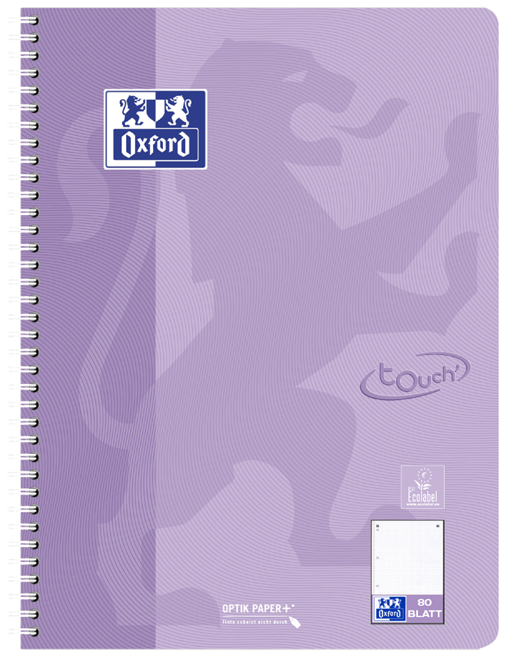 Oxford Cahier Touch pastel, A4, ligné