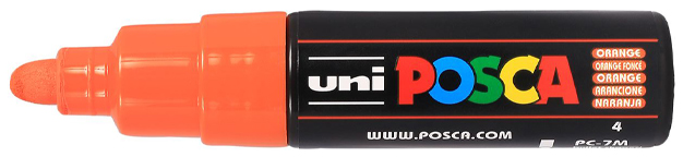 Marqueur à pigment POSCA PC7M, orange foncé