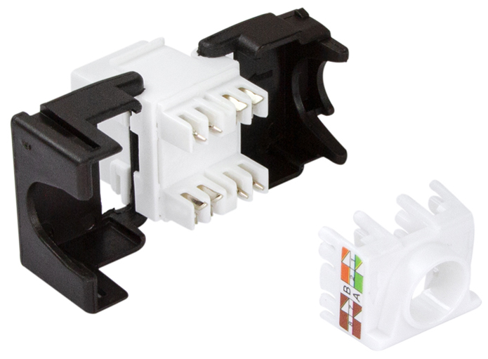 LogiLink Embase Keystone Cat.6A, classe EA, non blindé,blanc