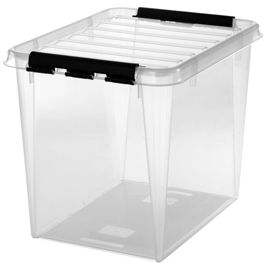 Boîte de rangement CLASSIC 52 L, clips de fermeture noirs