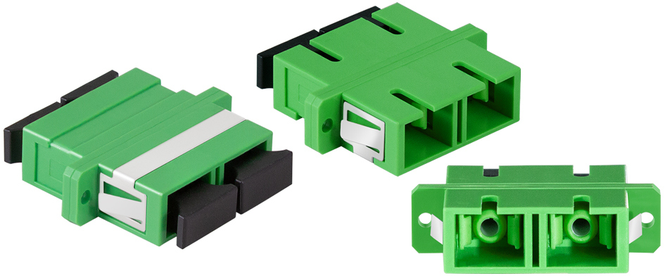 LogiLink Set de coupleurs fibre optique, avec bride, vert