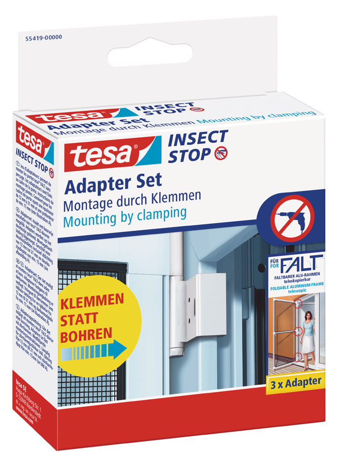 tesa Adaptateur pour moustiquaire de porte ALU FALT, blanc