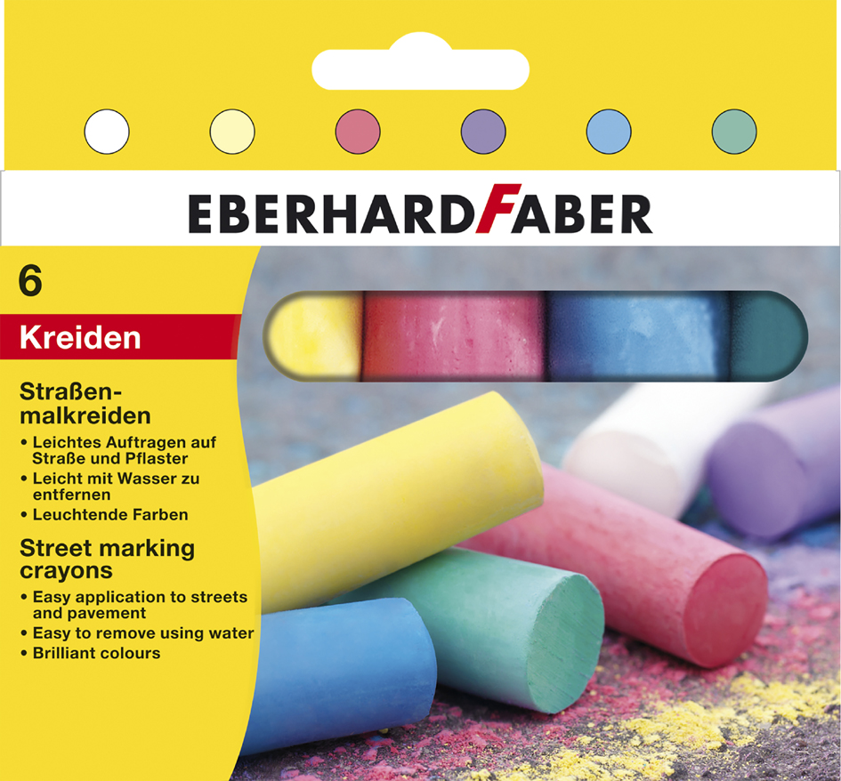 EBERHARD FABER Craie de trottoir, étui en carton de 6