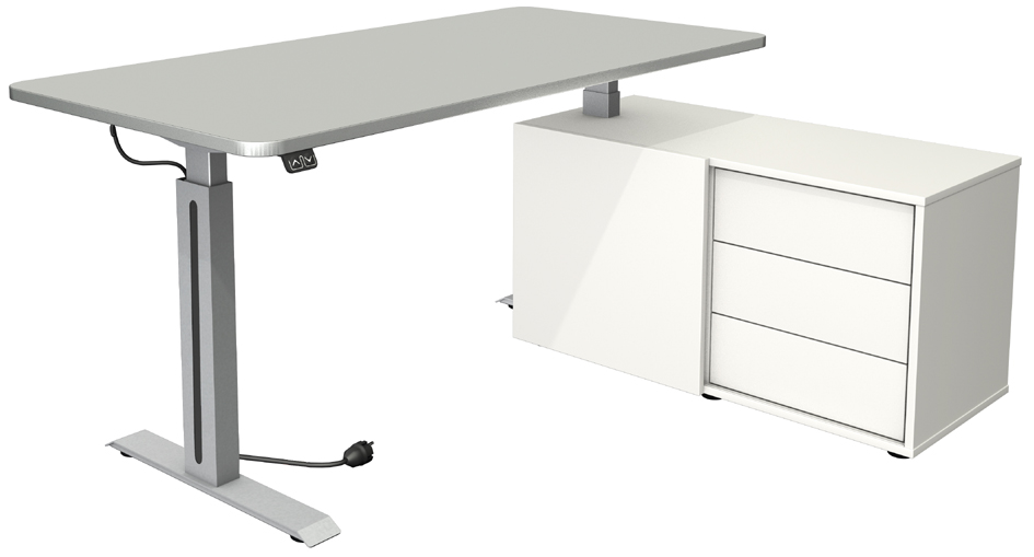 Poste de travail complet "Move 1 Style", gris clair