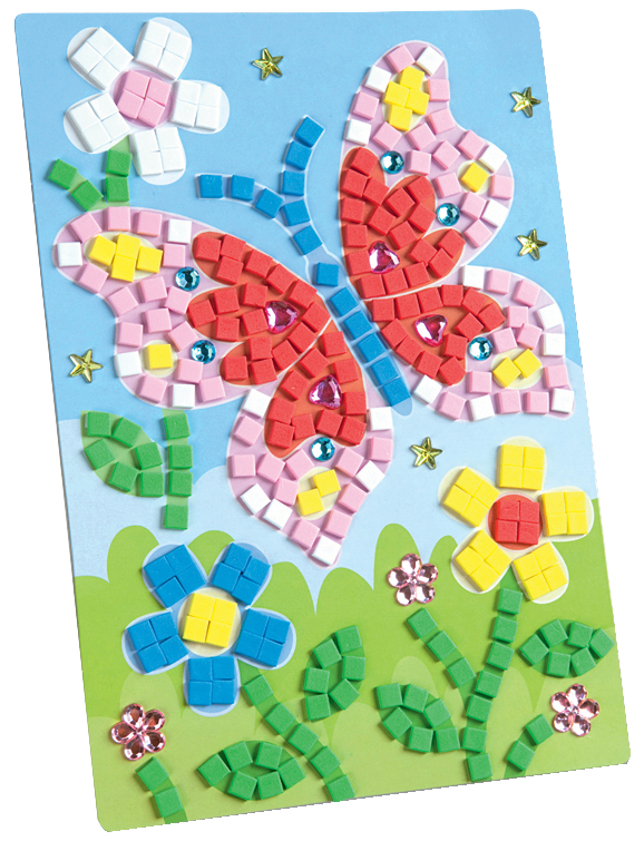 Mosaique de caoutchouc de mousse "papillon", en application