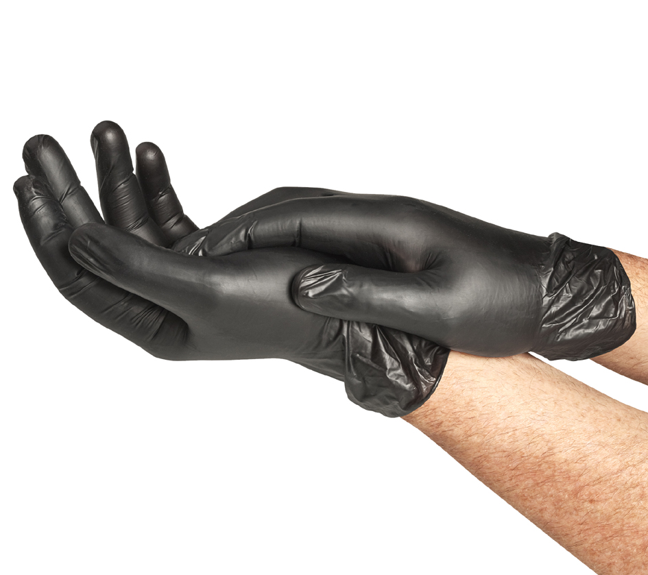 Spontex Gant en vinyle Extra Black, taille: L, noir