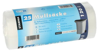 STARPAK Sac poubelle HDPE, 70 litres, transparent